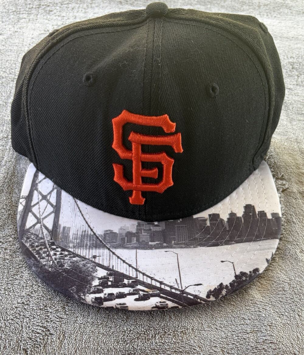 San Francisco Giants Golden Gate Bridge Black Fitted Hat 7 Cap New Era MLB